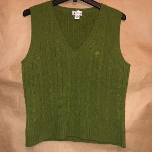 Lilly Pulitzer Cashmere Vest V-Neck Green Medium